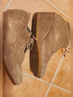 Toms Women's Platform Suede Lace-Up Ankle Boots in Tan